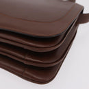CELINE Triomphe Shoulder Bag Leather Brown Gold Tone Auth mr3114-13