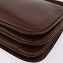 CELINE Triomphe Shoulder Bag Leather Brown Gold Tone Auth mr3114-15
