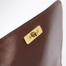 CELINE Triomphe Shoulder Bag Leather Brown Gold Tone Auth mr3114-18