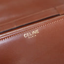 CELINE Triomphe Shoulder Bag Leather Brown Gold Tone Auth mr3114-19