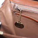 CELINE Triomphe Shoulder Bag Leather Brown Gold Tone Auth mr3114-24