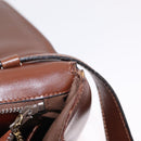 CELINE Triomphe Shoulder Bag Leather Brown Gold Tone Auth mr3114-26