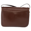 CELINE Triomphe Shoulder Bag Leather Brown Gold Tone Auth mr3114-3