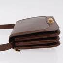 CELINE Triomphe Shoulder Bag Leather Brown Gold Tone Auth mr3114-5