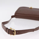 CELINE Triomphe Shoulder Bag Leather Brown Gold Tone Auth mr3114-7