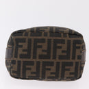 FENDI Zucca Canvas Vanity Bag Pouch Brown Gold Tone Auth mr3115A-6