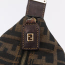 FENDI Zucca Canvas Vanity Bag Pouch Brown Gold Tone Auth mr3115A-20
