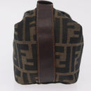 FENDI Zucca Canvas Vanity Bag Pouch Brown Gold Tone Auth mr3115A-5