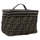 FENDI Zucca Canvas Pouch Brown Gold Tone Auth mr3117-1