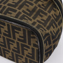 FENDI Zucca Canvas Pouch Brown Gold Tone Auth mr3117-10
