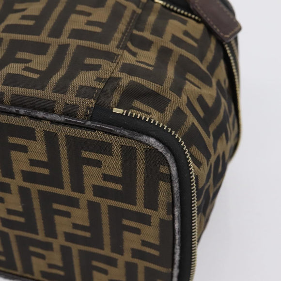 FENDI Zucca Canvas Pouch Brown Gold Tone Auth mr3117