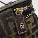FENDI Zucca Canvas Pouch Brown Gold Tone Auth mr3117-14
