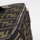 FENDI Zucca Canvas Pouch Brown Gold Tone Auth mr3117-15