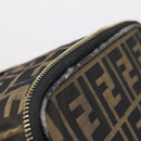 FENDI Zucca Canvas Pouch Brown Gold Tone Auth mr3117-17