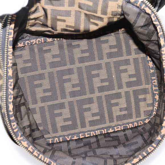 FENDI Zucca Canvas Pouch Brown Gold Tone Auth mr3117