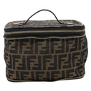FENDI Zucca Canvas Pouch Brown Gold Tone Auth mr3117-2