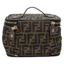 FENDI Zucca Canvas Pouch Brown Gold Tone Auth mr3117-3
