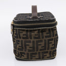 FENDI Zucca Canvas Pouch Brown Gold Tone Auth mr3117-4