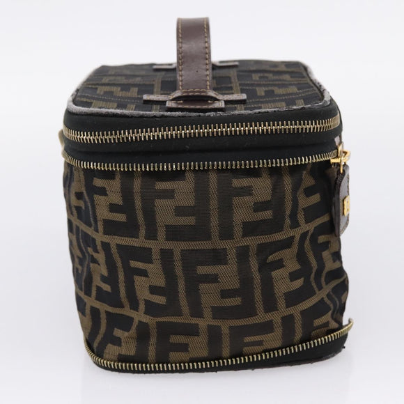 FENDI Zucca Canvas Pouch Brown Gold Tone Auth mr3117