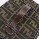 FENDI Zucca Canvas Pouch Brown Gold Tone Auth mr3117-7