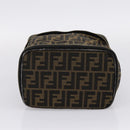 FENDI Zucca Canvas Pouch Brown Gold Tone Auth mr3117-9