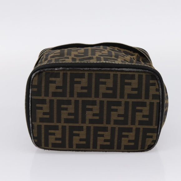 FENDI Zucca Canvas Pouch Brown Gold Tone Auth mr3117