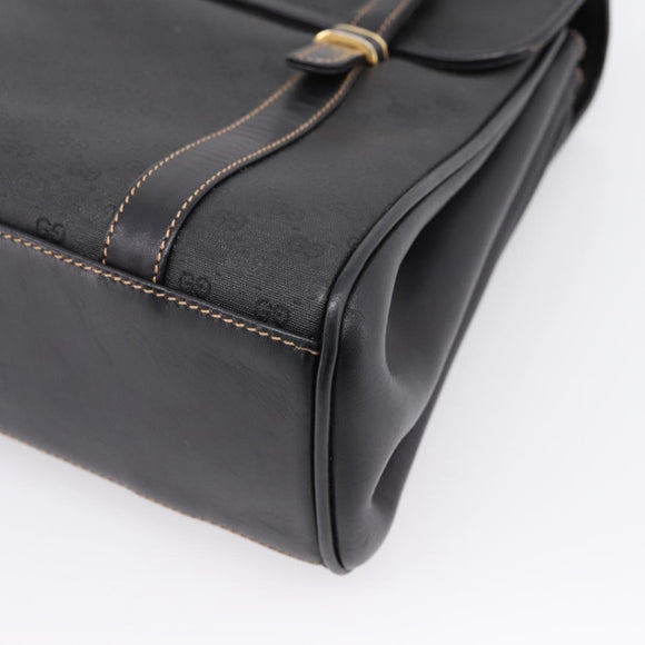 GUCCI Micro GG Hand Bag PVC Black Gold Tone 000 46 4857 Auth mr3118