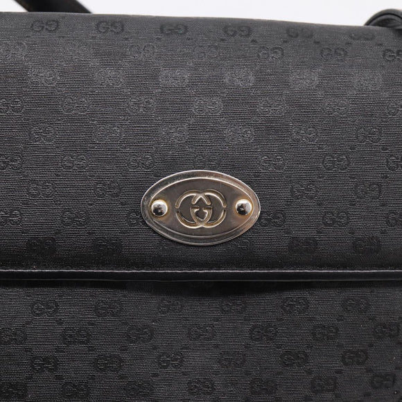 GUCCI Micro GG Hand Bag PVC Black Gold Tone 000 46 4857 Auth mr3118