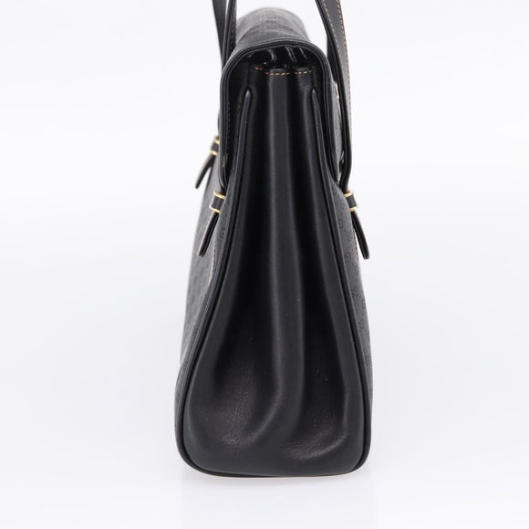 GUCCI Micro GG Hand Bag PVC Black Gold Tone 000 46 4857 Auth mr3118