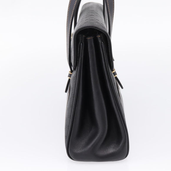 GUCCI Micro GG Hand Bag PVC Black Gold Tone 000 46 4857 Auth mr3118