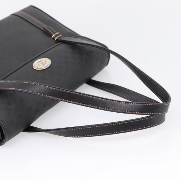 GUCCI Micro GG Hand Bag PVC Black Gold Tone 000 46 4857 Auth mr3118
