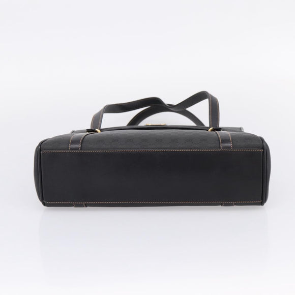 GUCCI Micro GG Hand Bag PVC Black Gold Tone 000 46 4857 Auth mr3118