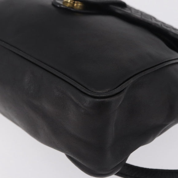 Bottega Veneta INTRECCIATO Sac Backpack Leather Black Auth mr3119A