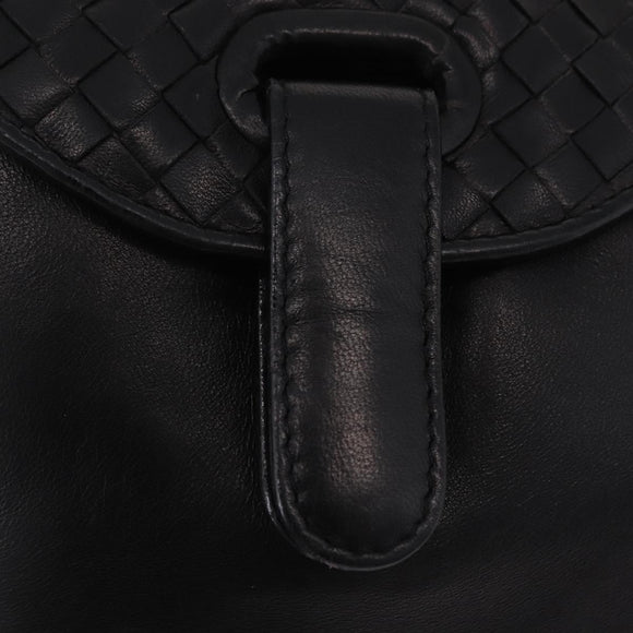 Bottega Veneta INTRECCIATO Sac Backpack Leather Black Auth mr3119A