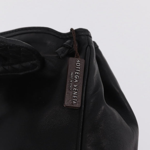 Bottega Veneta INTRECCIATO Sac Backpack Leather Black Auth mr3119A