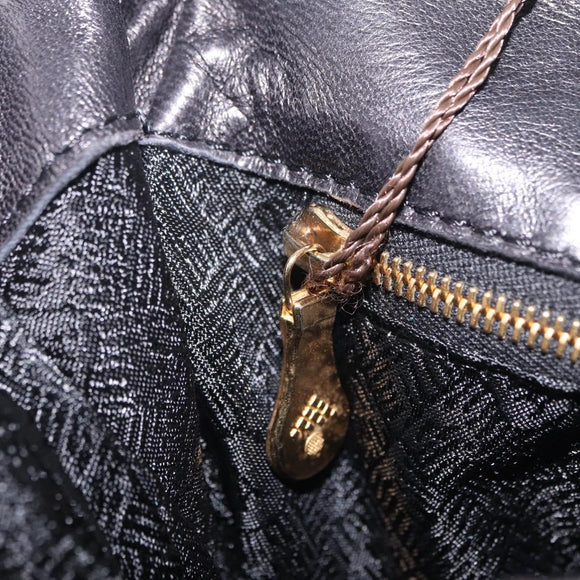 Bottega Veneta INTRECCIATO Sac Backpack Leather Black Auth mr3119A