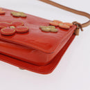 LOUIS VUITTON Monogram Vernis Flower Lexington Pouch Orange M92247 Auth mr3120A-11