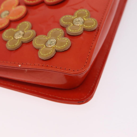 LOUIS VUITTON Monogram Vernis Flower Lexington Pouch Orange M92247 Auth mr3120A