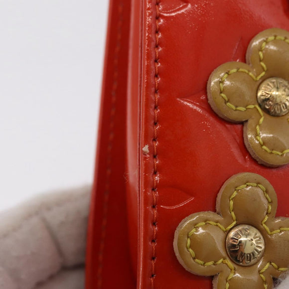 LOUIS VUITTON Monogram Vernis Flower Lexington Pouch Orange M92247 Auth mr3120A