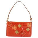 LOUIS VUITTON Monogram Vernis Flower Lexington Pouch Orange M92247 Auth mr3120A-2