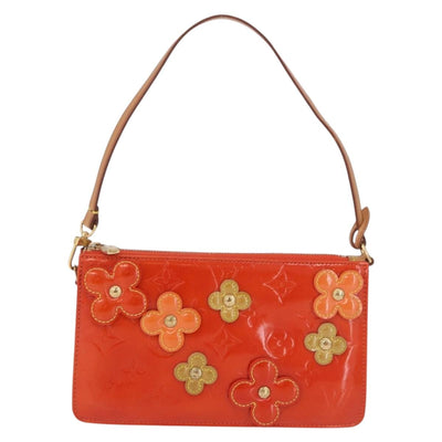 LOUIS VUITTON Monogram Vernis Flower Lexington Pouch Orange M92247 Auth mr3120A - 0