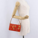 LOUIS VUITTON Monogram Vernis Flower Lexington Pouch Orange M92247 Auth mr3120A-21
