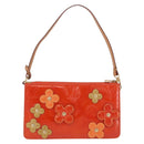 LOUIS VUITTON Monogram Vernis Flower Lexington Pouch Orange M92247 Auth mr3120A-3