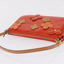 LOUIS VUITTON Monogram Vernis Flower Lexington Pouch Orange M92247 Auth mr3120A-6