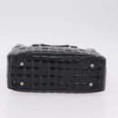 CHANEL Patent leather Hand Bag Leather Black Silver CC Auth mr3124-10