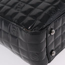 CHANEL Patent leather Hand Bag Leather Black Silver CC Auth mr3124-13