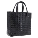 CHANEL Patent leather Hand Bag Leather Black Silver CC Auth mr3124-1