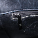 CHANEL Patent leather Hand Bag Leather Black Silver CC Auth mr3124-20