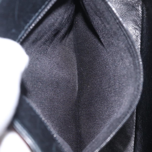 CHANEL Patent leather Hand Bag Leather Black Silver CC Auth mr3124