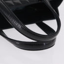 CHANEL Patent leather Hand Bag Leather Black Silver CC Auth mr3124-8